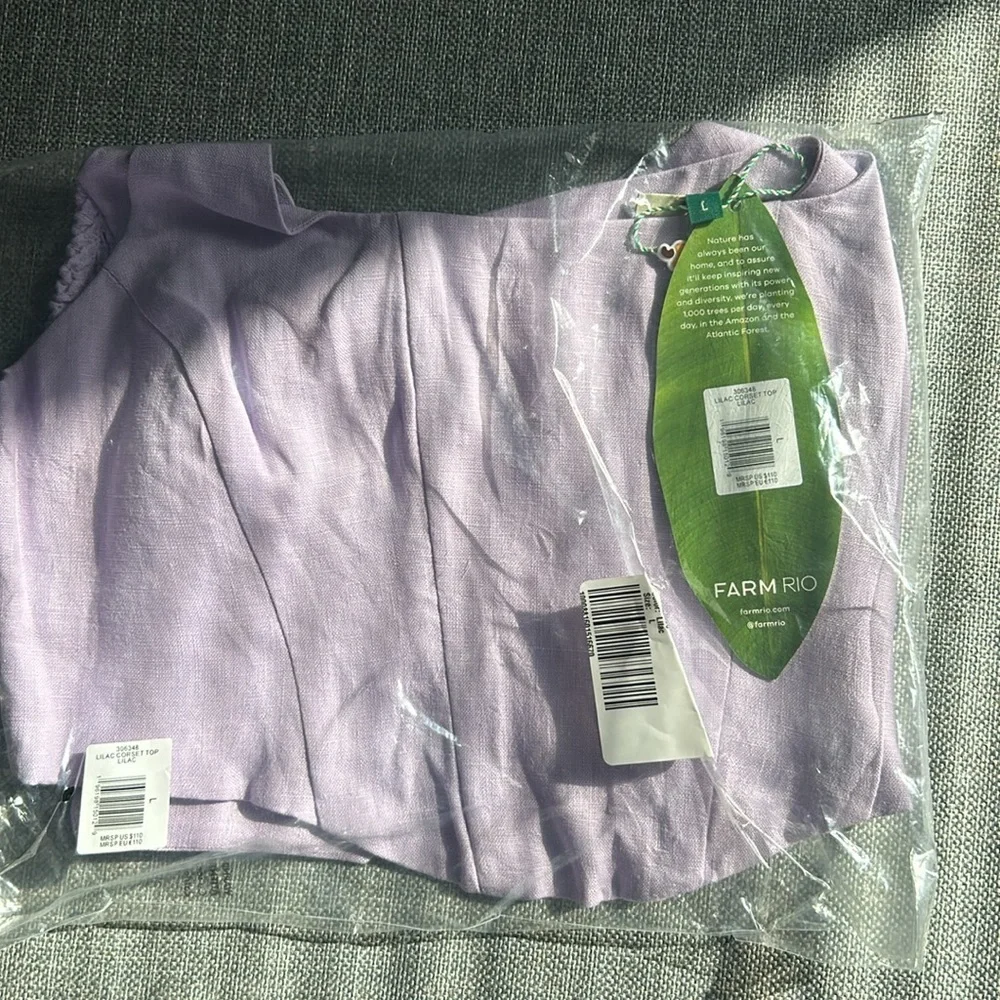 FARM Rio Lilac Corset Top Lilac Size L - Picture 6 of 11